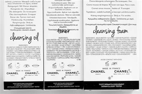 chanel ingredients